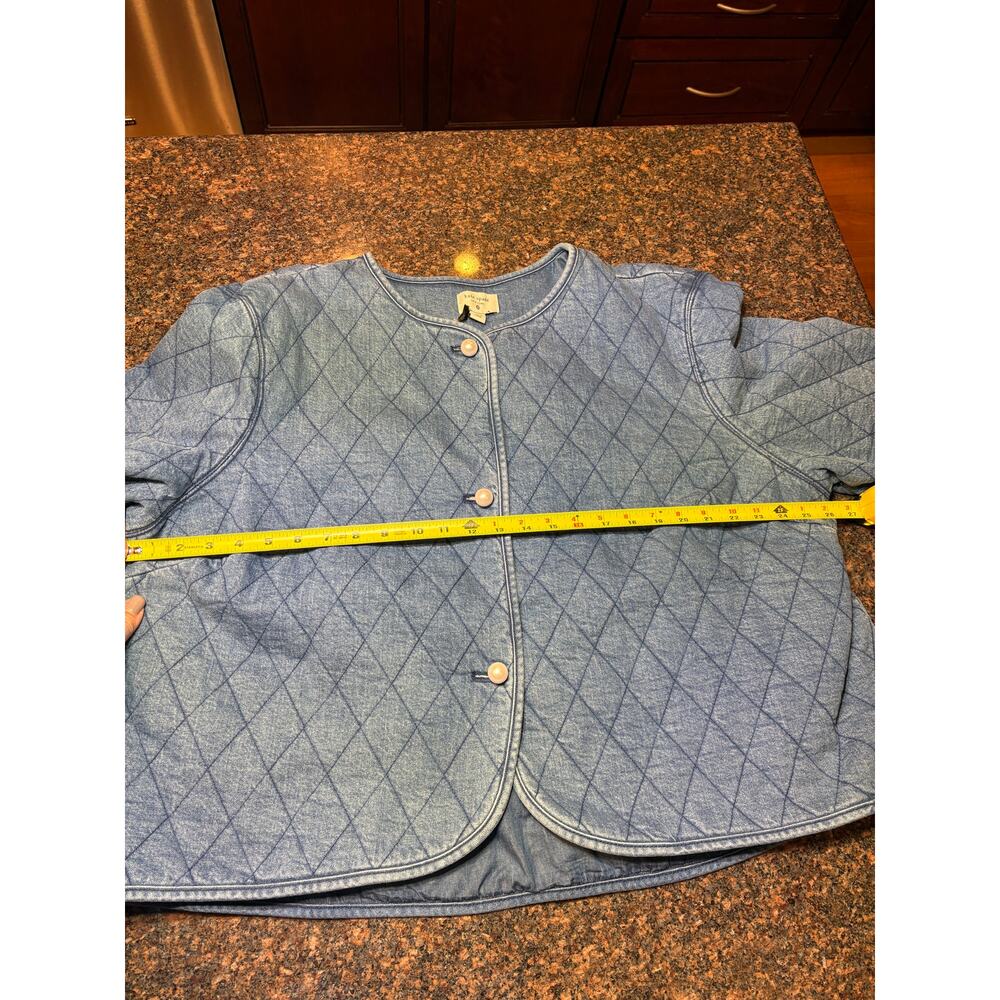 Kate Spade x Target Quilted Denim Jacket w Pearl Buttons Size 1X NWT - Picture 7 of 14